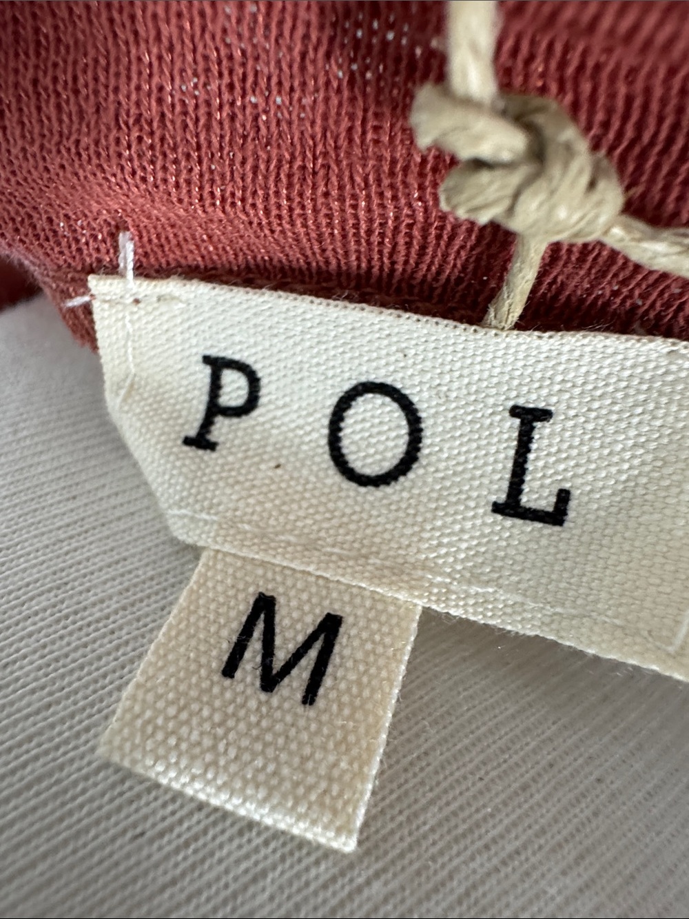 POL Pink Patterned Raglan Long-Sleeve Top with Rust Sleeves